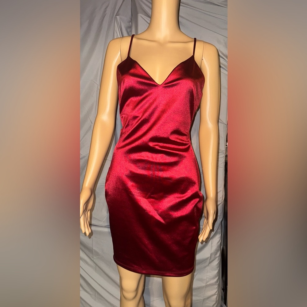 Windsor Red Satin Mini Dress